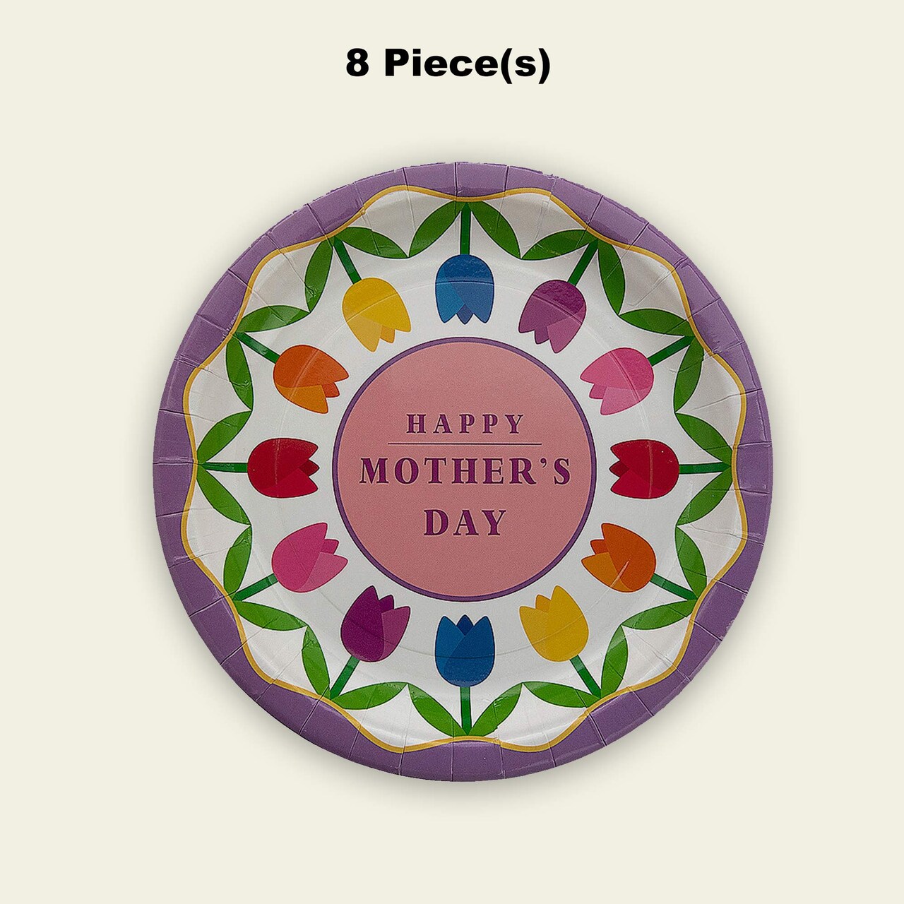 8 Count Mothers Day Party Happy Mothers Day Flowers Paper Dessert Plates 7 Inch
